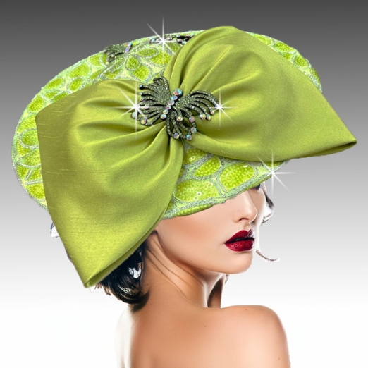 FA3392 CLOVER FASCINATOR-LIME Church Fascinator